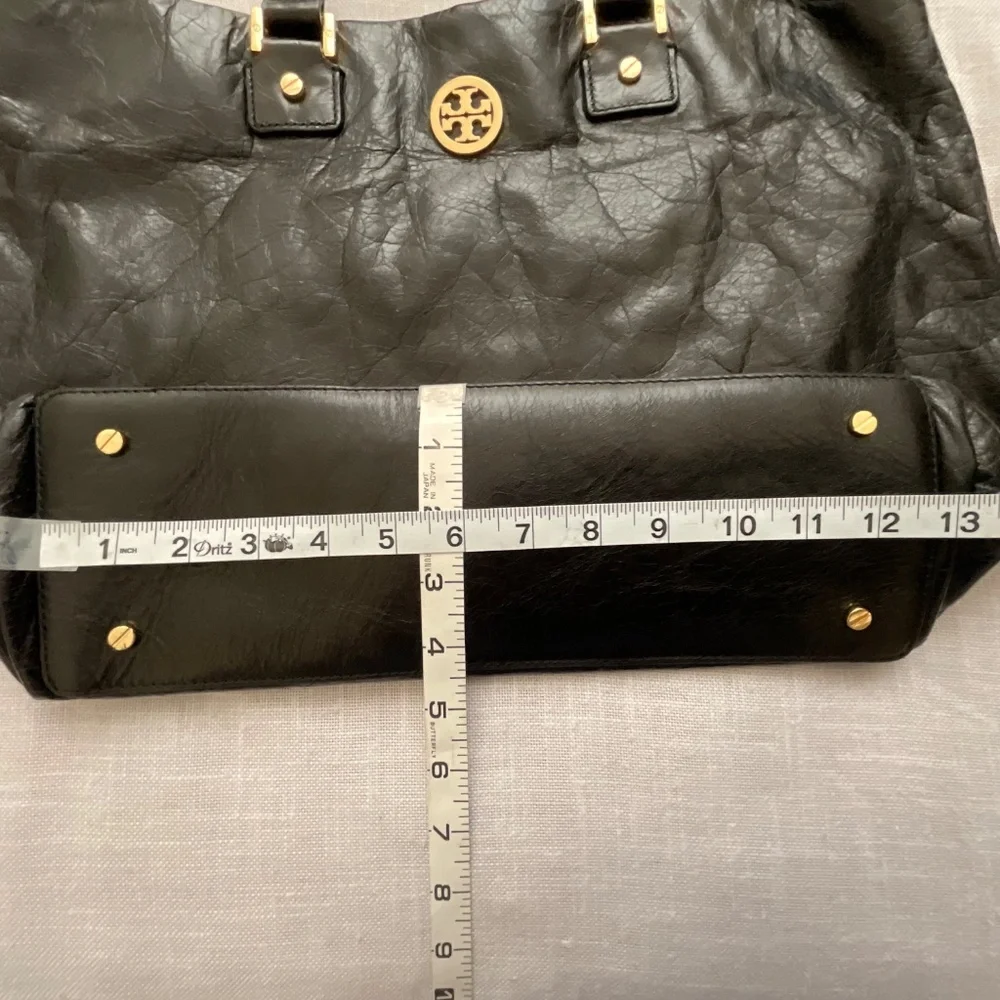 Tory Burch Black “Dena Distressed Leather Handbag - Picture 5 of 16